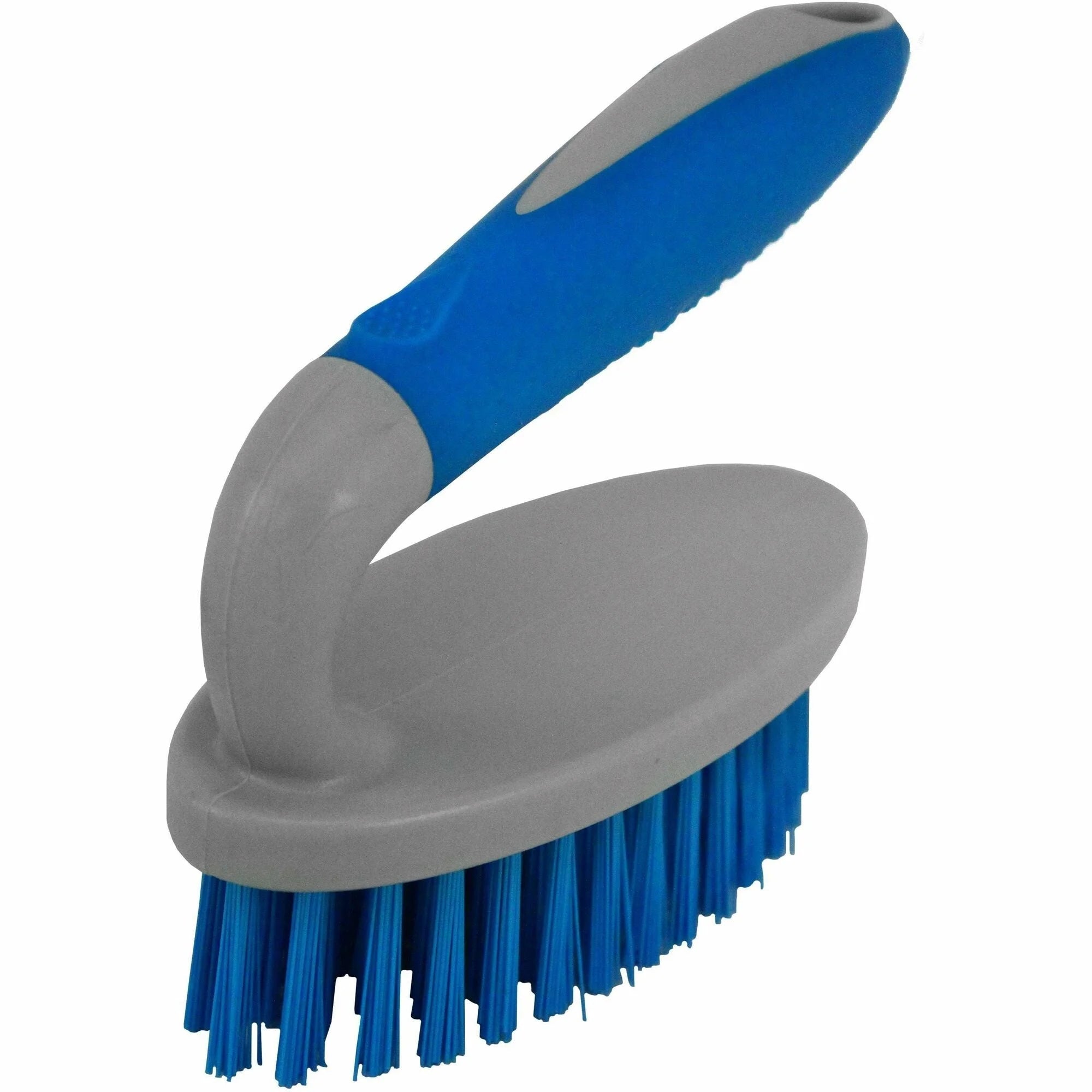 Genuine Joe Iron Handle Scrub Brush - PET Bristles - Blue/Gray - 1 Each - Brushes