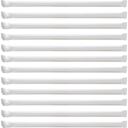 Genuine Joe Jumbo Translucent Straight Straws - 7.8’’ Clear - 500/Box