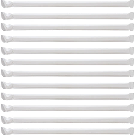 Genuine Joe Jumbo Translucent Straight Straws - 7.8’’ Clear - 500/Box
