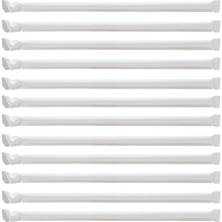 Genuine Joe Jumbo Translucent Straight Straws - 7.8’’ Length - Clear - 500/Box - 12 / Carton