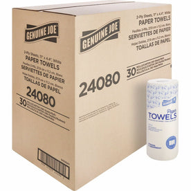 Genuine Joe Kitchen Roll Towels - 2 Ply Flexible Size - White 30/Carton - Paper