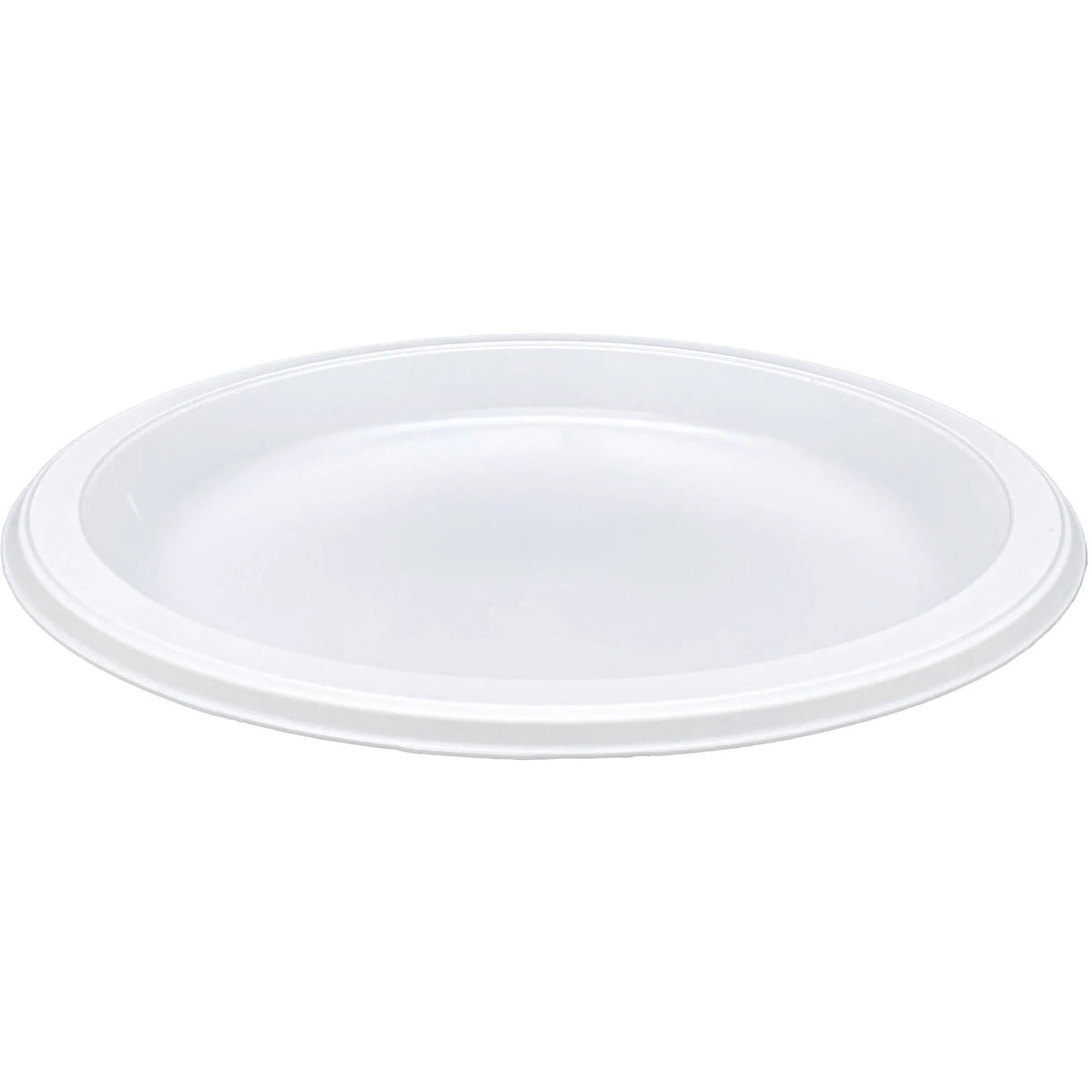 Genuine Joe Large Plastic Plates - Disposable Dinnerware Warm White - 125/Pack