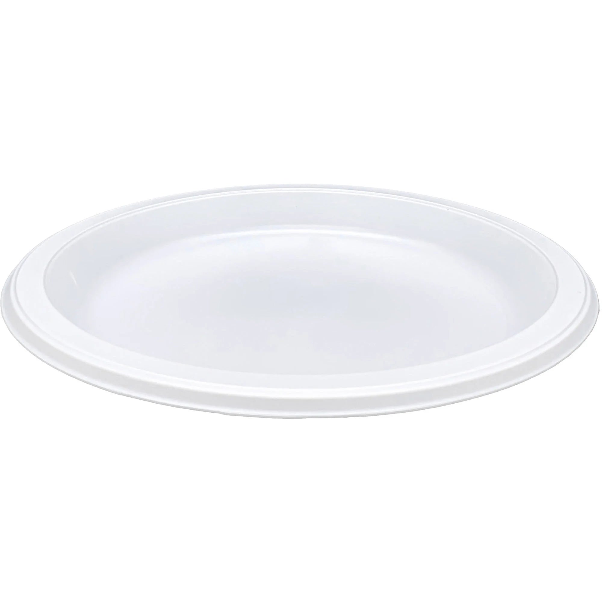 Genuine Joe Large Plastic Plates - Disposable Dinnerware Warm White - 125/Pack