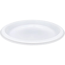 Genuine Joe Large Plastic Plates - Disposable Warm White - 125/Pack
