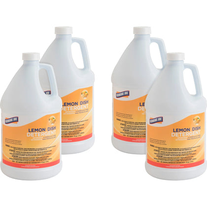 Genuine Joe Lemon Dish Detergent: Multipurpose Grease Remover - 128 fl oz - Dish/Dishwasher Detergents