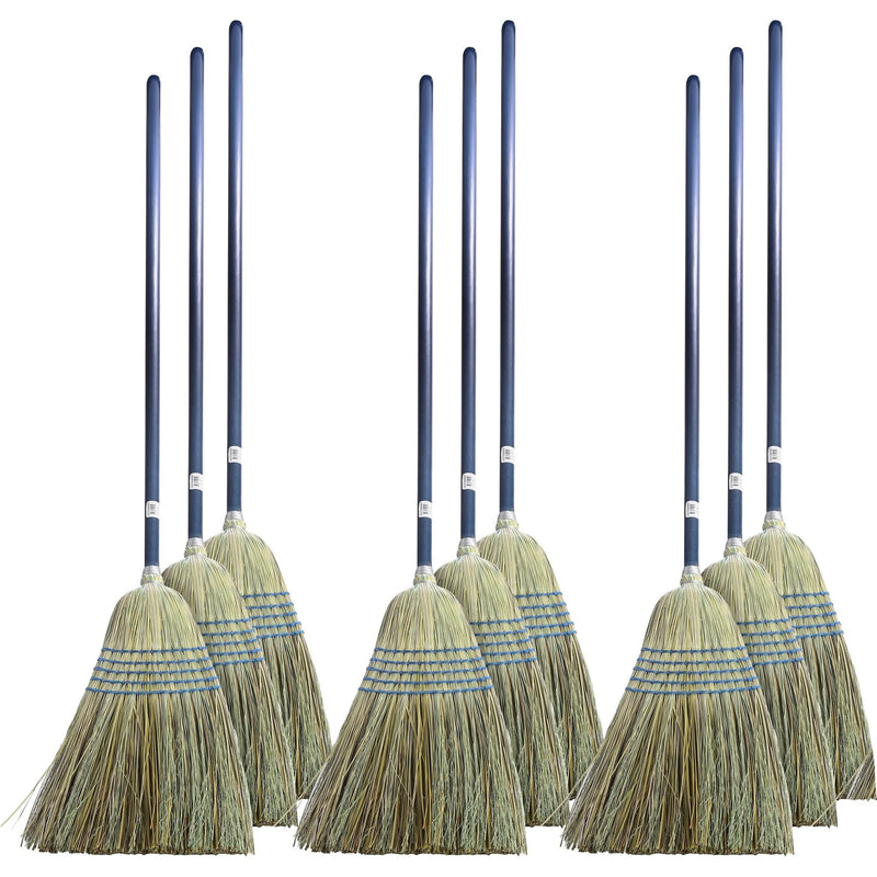 Genuine Joe Light Duty Broom: Corn Fiber Bristle Lacquered Wood Handle - Brooms & Sweepers