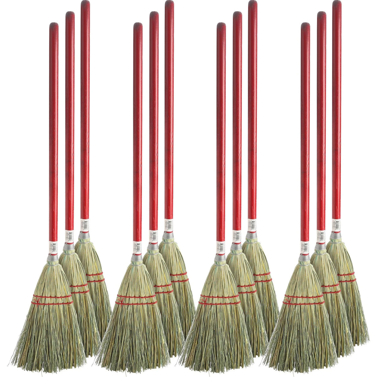 Genuine Joe Lobby Broom: 24’’ Wood Handle - Natural - 12/Carton - Brooms & Sweepers