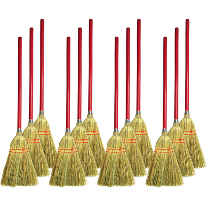Genuine Joe Lobby Broom: 34’’ Wood Handle Natural - 12/Carton - Brooms & Sweepers