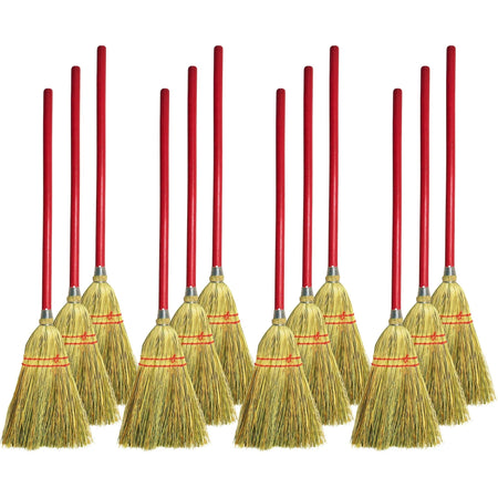 Genuine Joe Lobby Broom: 34’’ Wood Handle Natural - 12/Carton - Brooms & Sweepers