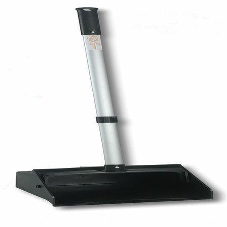 Genuine Joe Lobby Dust Pan: 11.50’’ Wide 30’’ Aluminum Handle - Pans