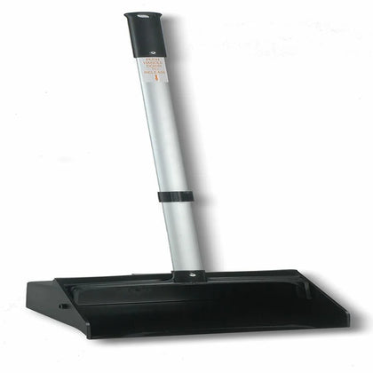 Genuine Joe Lobby Dust Pan - 11.50’’ Wide - Aluminum Handle - Black Silver - 1 Each - Pans