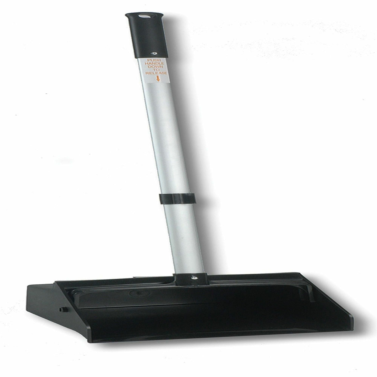 Genuine Joe Lobby Dust Pan - 11.50’’ Wide - Aluminum Handle - Black Silver - 1 Each - Pans