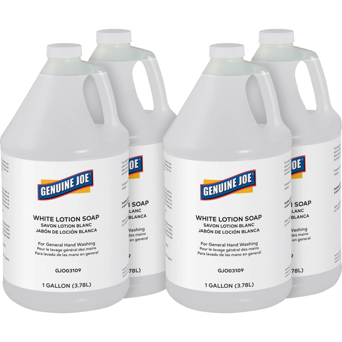 Genuine Joe Lotion Soap: Ink Oil Dirt Grease Grime & Carbon Remover - 1 gal - White - Pleasant Scent - Hand