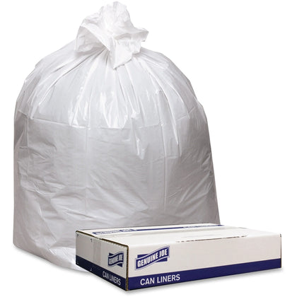 Genuine Joe Low Density White Can Liners - Industrial Trash Bags - &