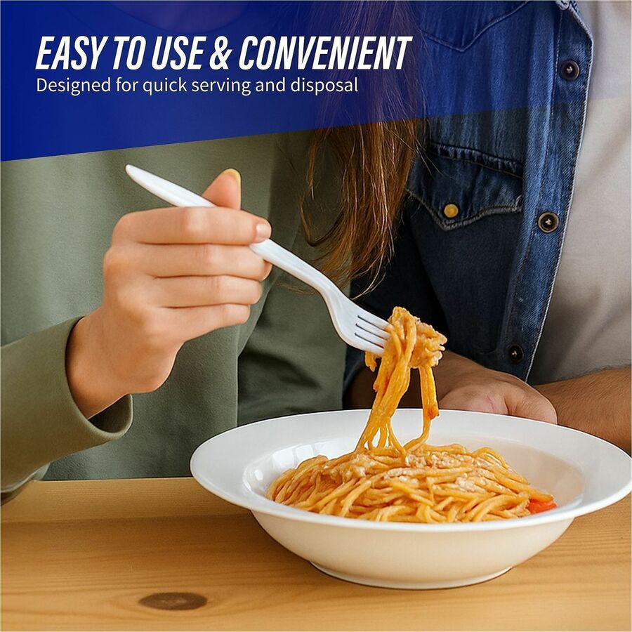 Genuine Joe Medium-Heavyweight Plastic Forks - Alternate-Image1