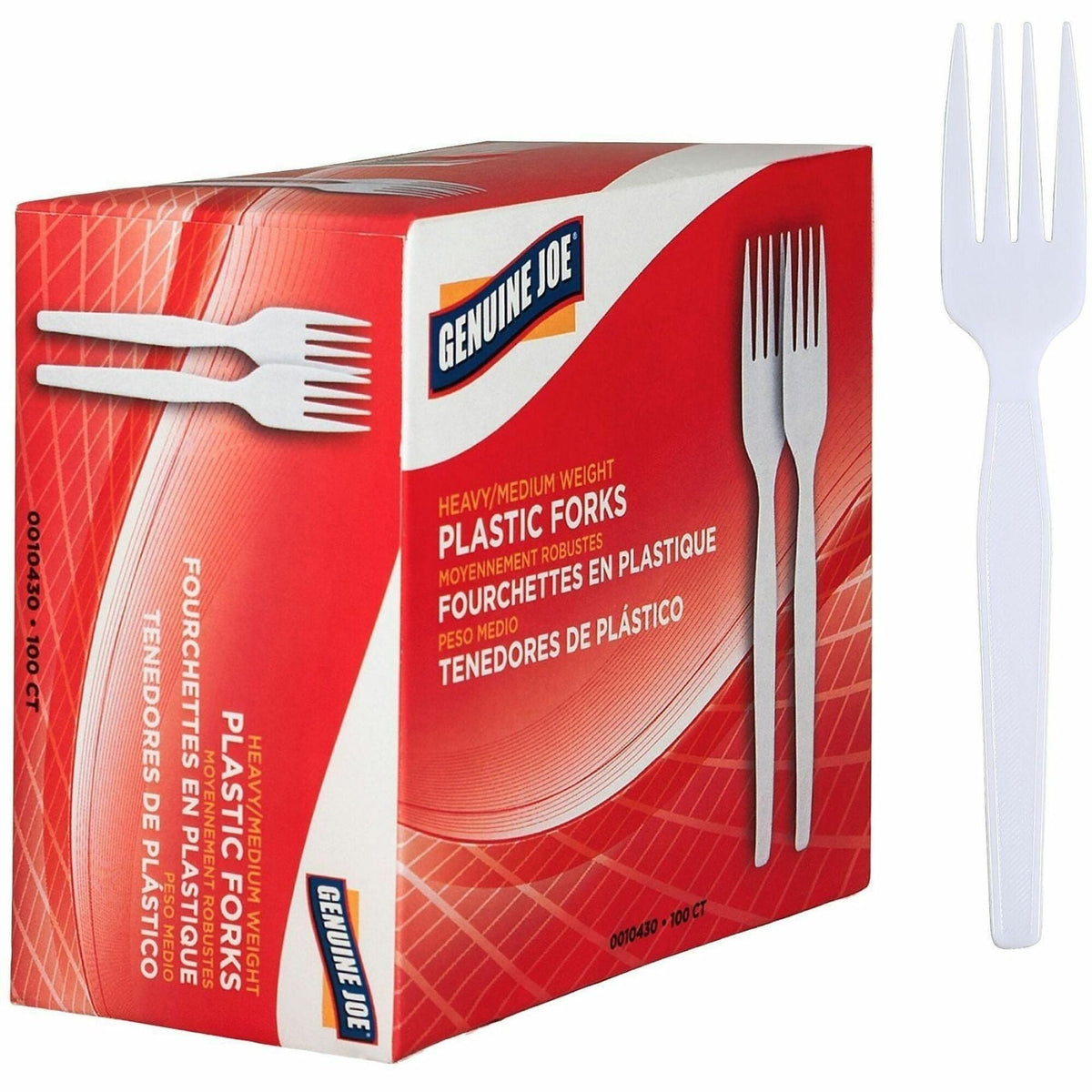 Genuine Joe Medium-Heavyweight Plastic Forks - 2000