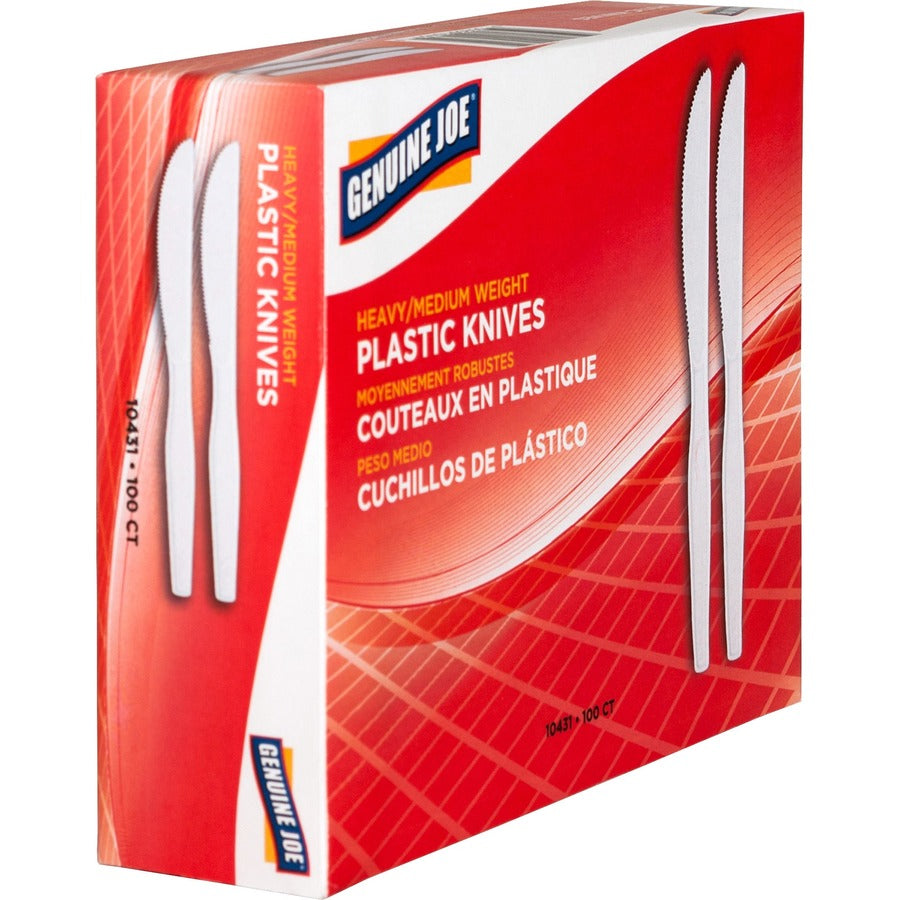 Genuine Joe Medium-Heavyweight Plastic Knives - Right