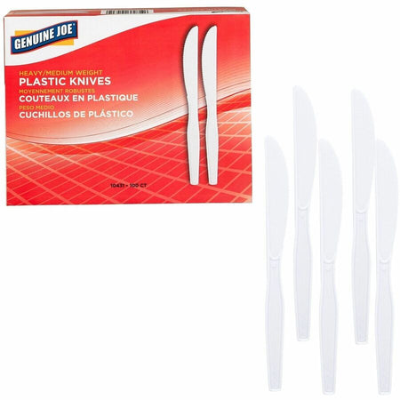 Genuine Joe Medium-Heavyweight Plastic Knives - Front