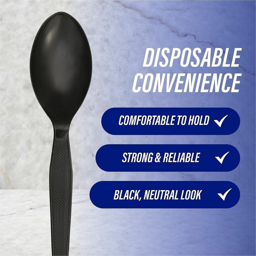 Genuine Joe Medium-Heavyweight Plastic Spoon - Alternate-Image2