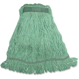 Genuine Joe Medium Mophead: Durable 4-ply Loop-End Mop - Green - Mops & Refills