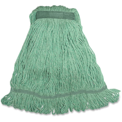 Genuine Joe Medium Mophead: Durable 4-ply Loop-End Mop - Green - Mops & Refills