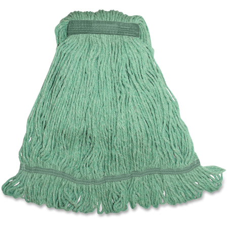 Genuine Joe Medium Mophead: Durable 4-ply Loop-End Mop - Green - Mops & Refills