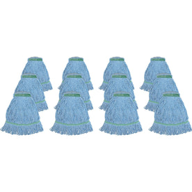 Genuine Joe Medium Mophead - Rayon & Cotton Blend - Blue - 12/Carton - Mops Refills