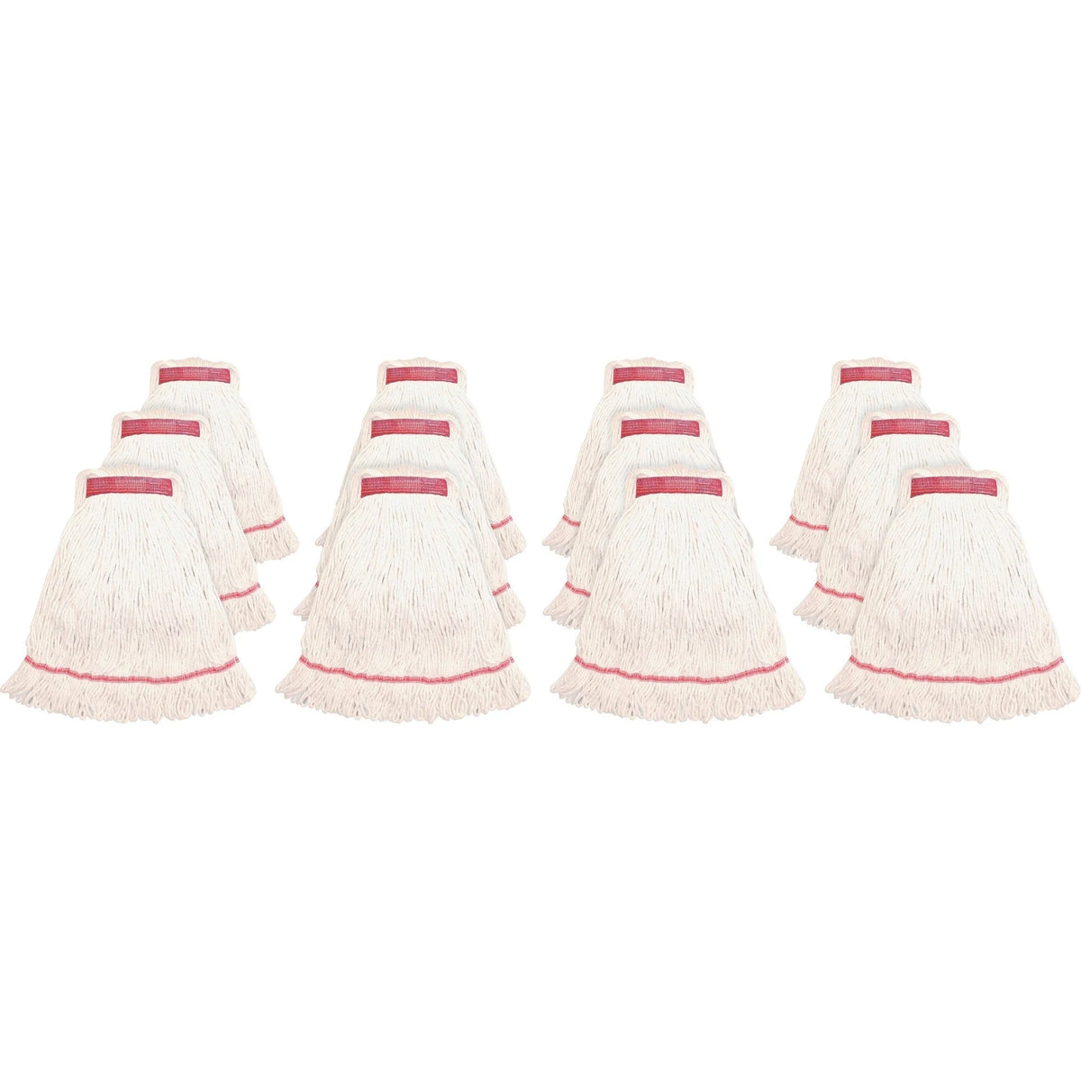 Genuine Joe Medium Mophead - Rayon & Cotton Blend - White - 12/Carton - Mops Refills