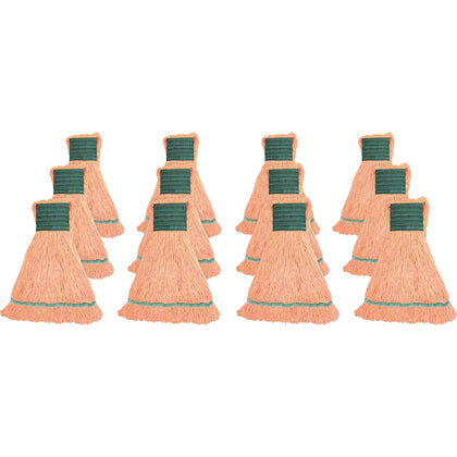 Genuine Joe Medium Mophead: Synthetic Blend Orange - 12/Carton - Mops & Refills