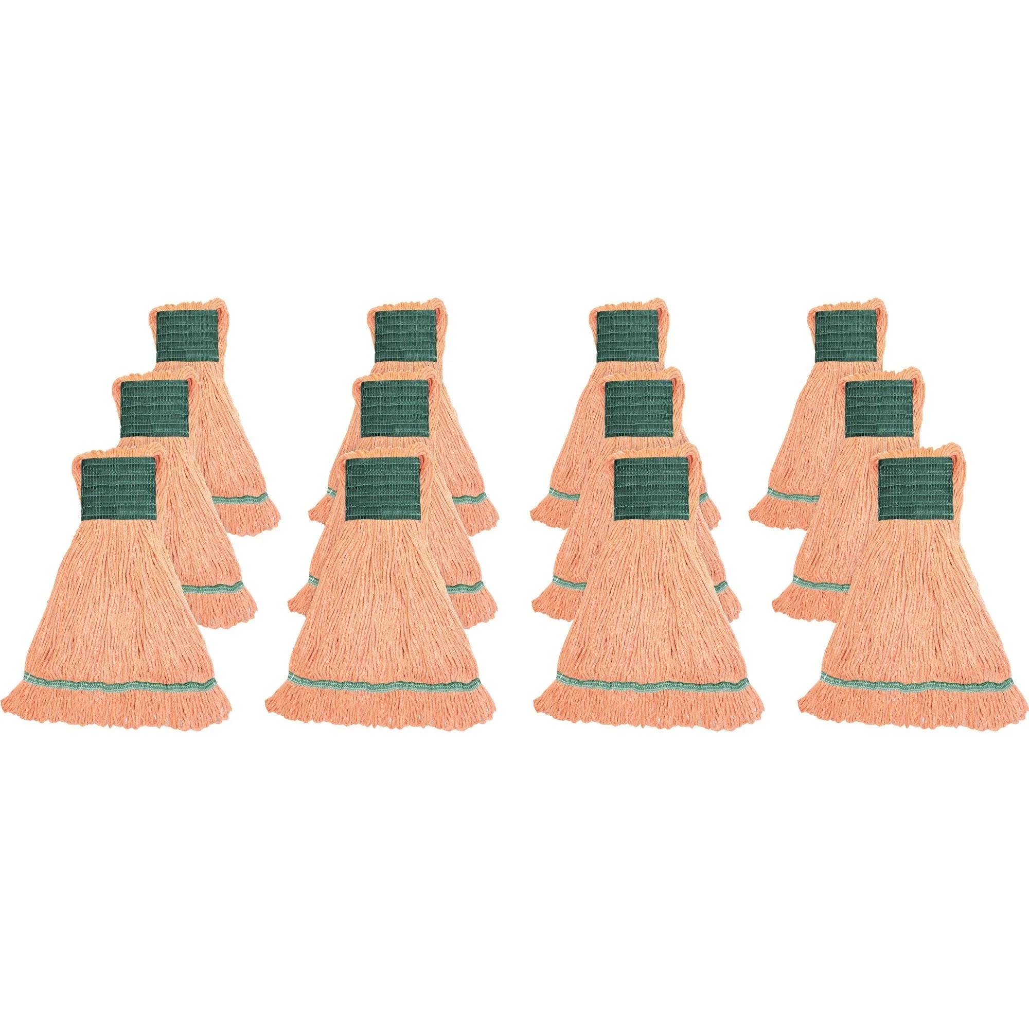 Genuine Joe Medium Mophead: Synthetic Blend Orange - 12/Carton - Mops & Refills