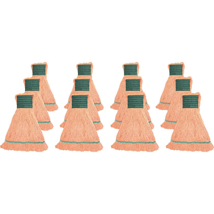 Genuine Joe Medium Mophead: Synthetic Blend Orange - 12/Carton - Mops & Refills