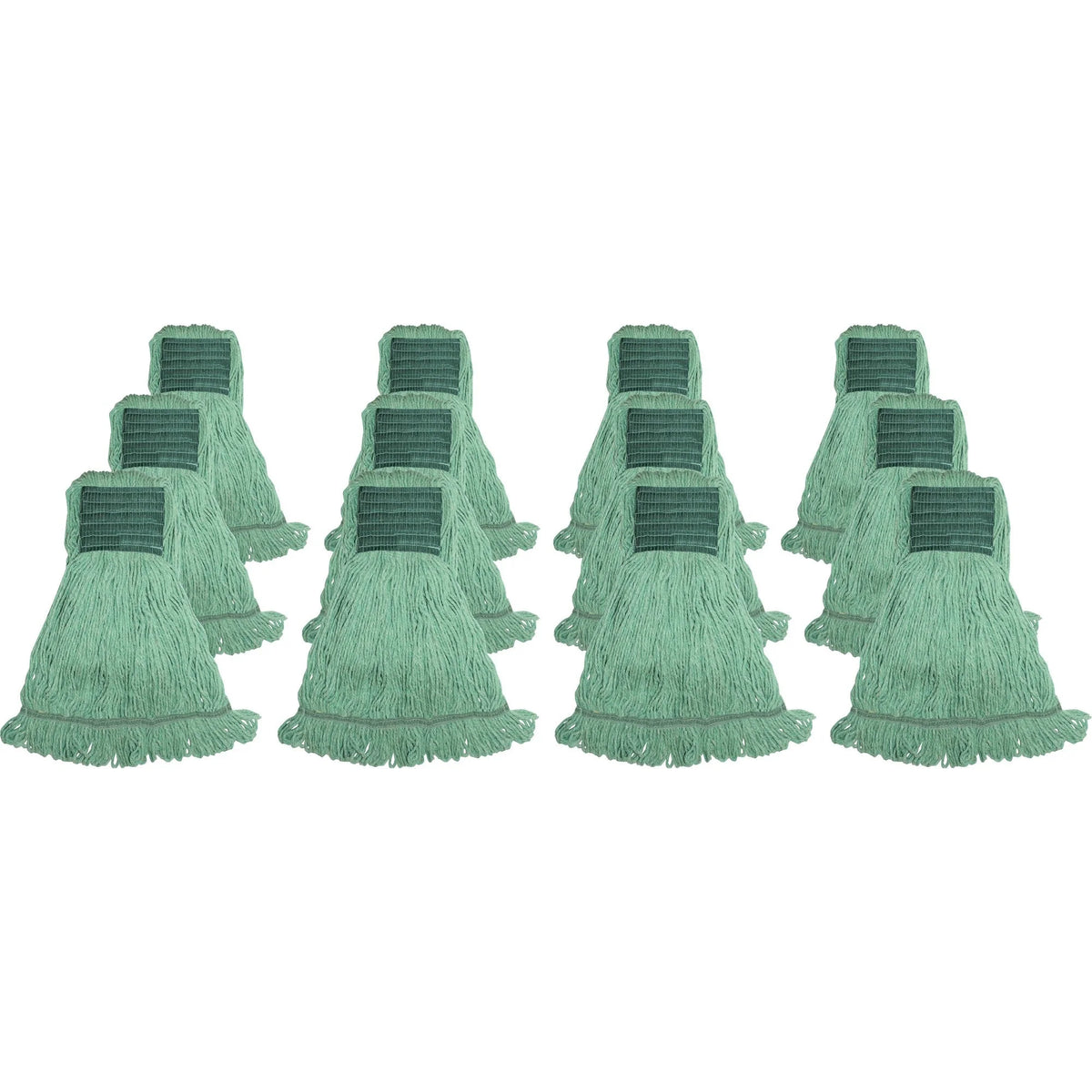 Genuine Joe Medium Mophead: Synthetic Blend Rayon & Cotton - Green (12/Carton) - Mops Refills