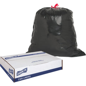Genuine Joe Medium Trash Can Liners - 30 gal Capacity - Drawstring Closure - Bags &
