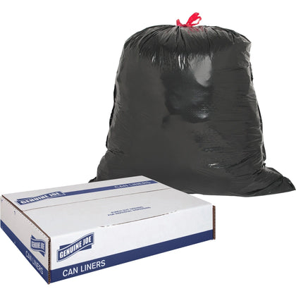 Genuine Joe Medium Trash Can Liners - 30 gal Capacity - Drawstring Closure - Bags &