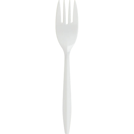 Genuine Joe Medium-weight Forks - White - 1000 / Carton - Cutlery