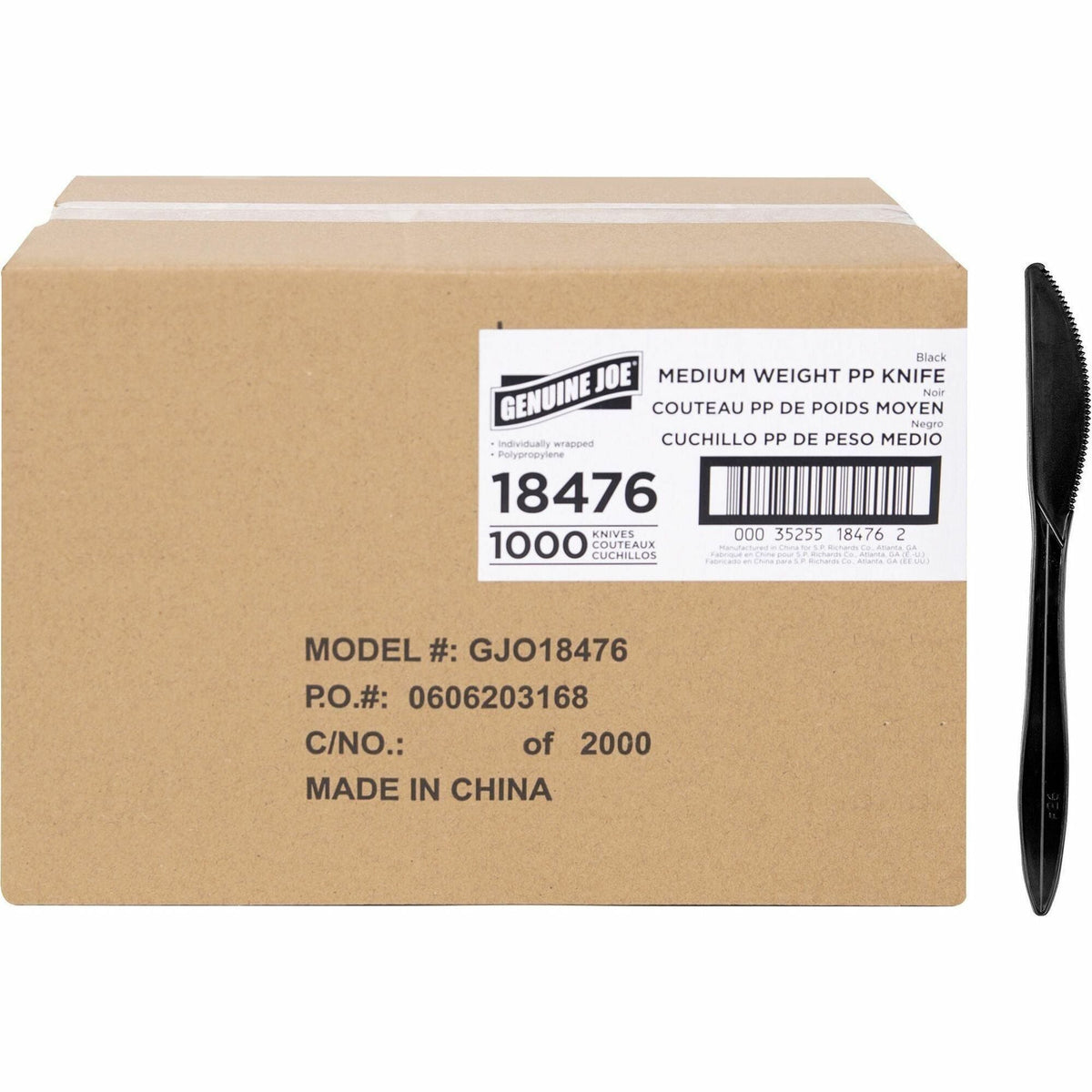 Genuine Joe Medium-weight Individually Wrapped Knives - 2000
