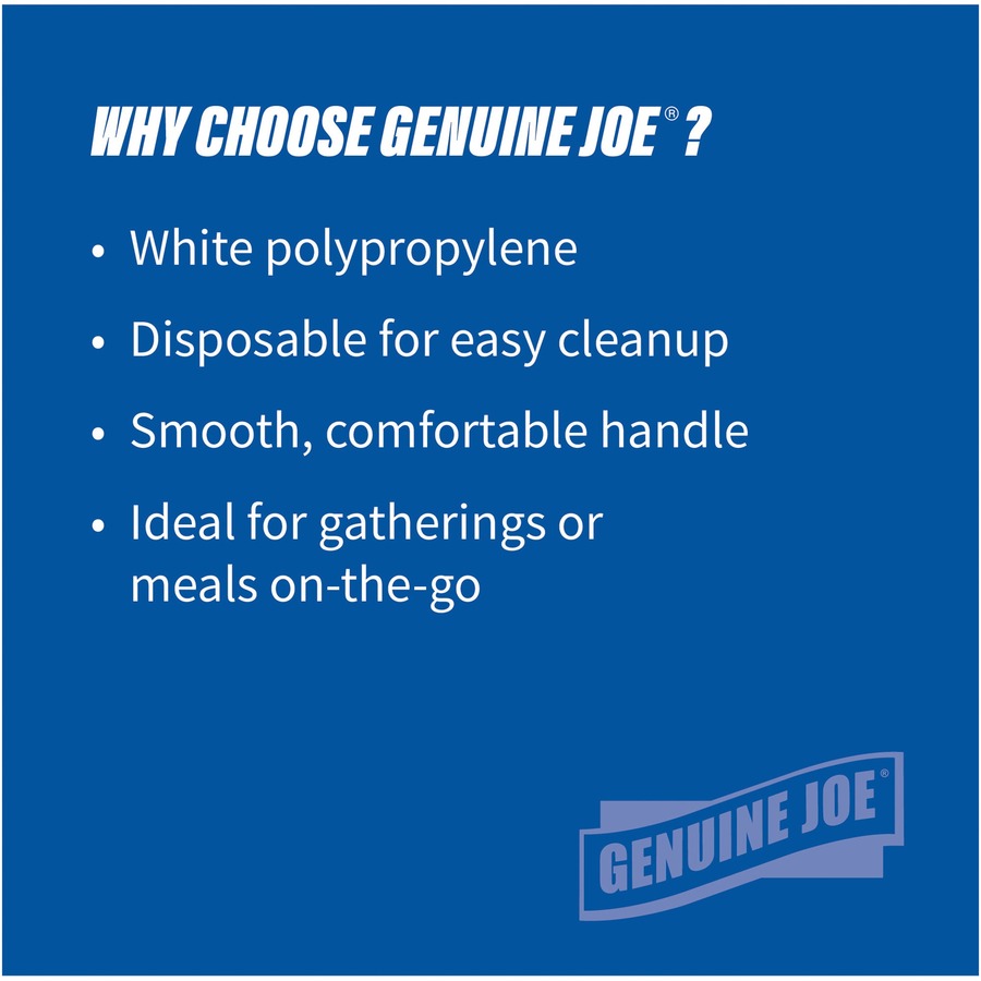 Genuine Joe Medium-Weight Spork - 1 Piece(s) - x - Disposable - Polypropylene - White - 1000 / Carton - Cutlery