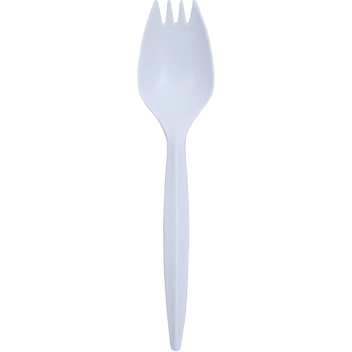 Genuine Joe Medium-Weight Spork: Disposable Polypropylene White - 1000/Carton - Cutlery