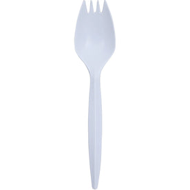 Genuine Joe Medium-Weight Spork: Disposable Polypropylene White - 1000/Carton - Cutlery