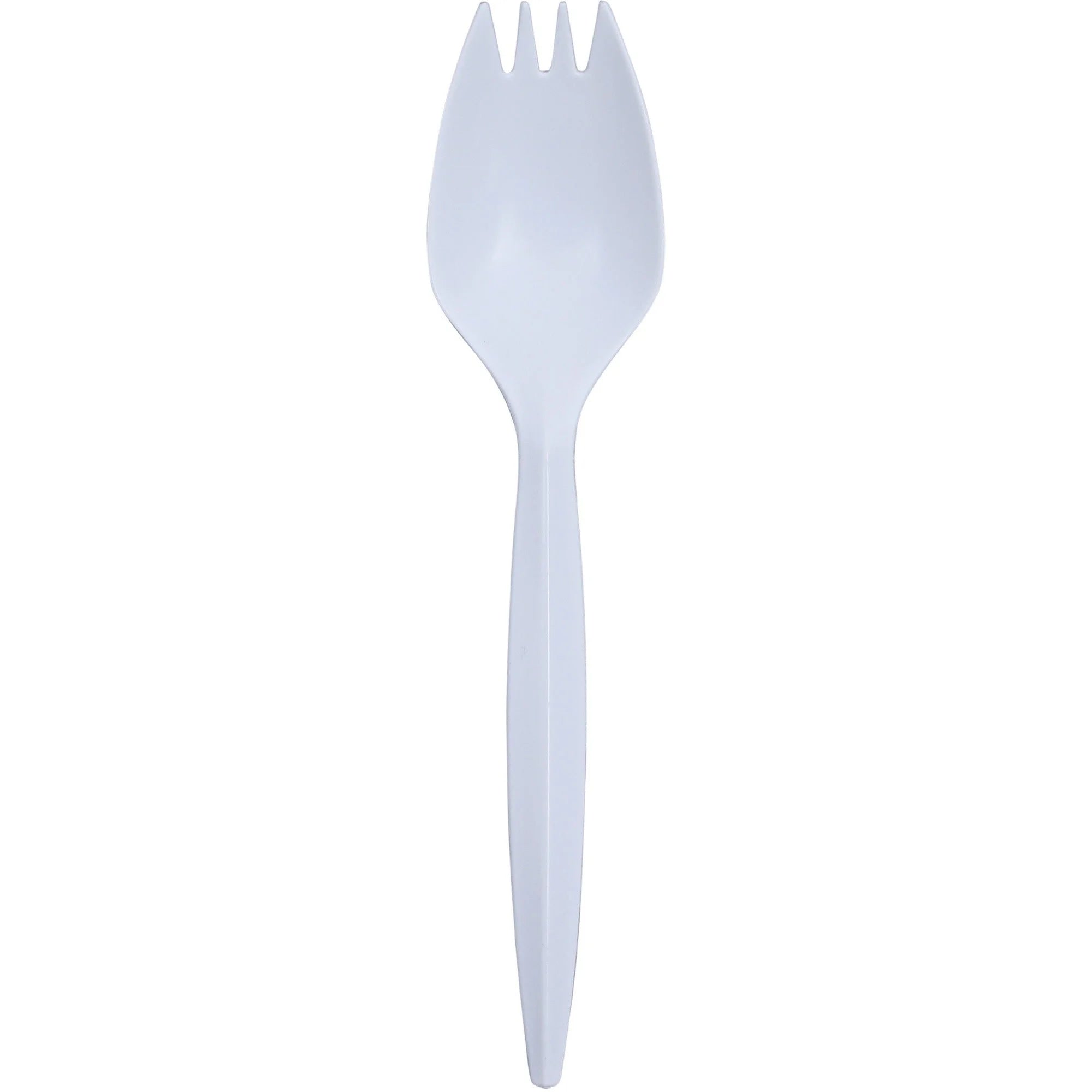 Genuine Joe Medium-Weight Spork: Disposable Polypropylene White - 1000/Carton - Cutlery