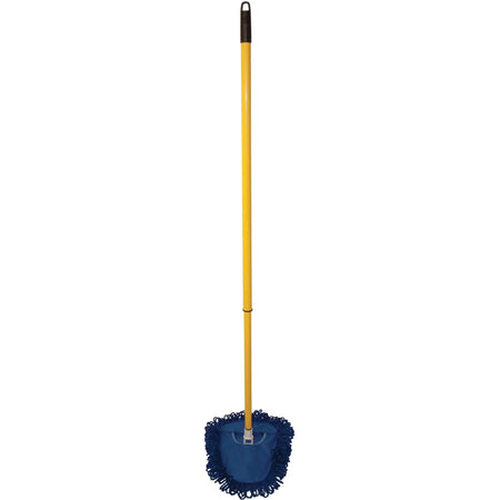 Genuine Joe Microfiber Wedge Mop: Telescopic Handle Blue - 1 Each - Mops & Refills