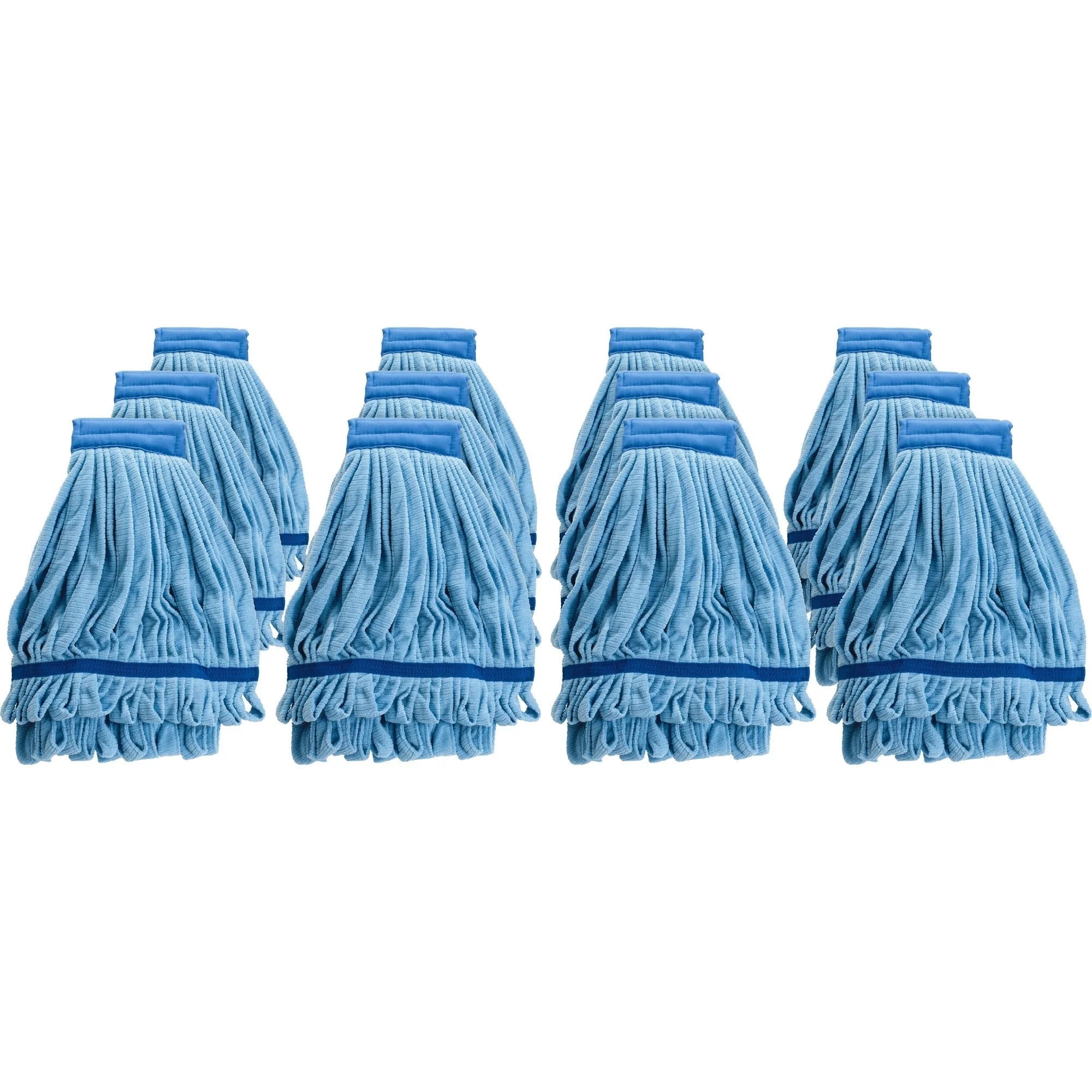Genuine Joe Microfiber Wet Mophead Refill - Blue - 12/Carton - Mops & Refills