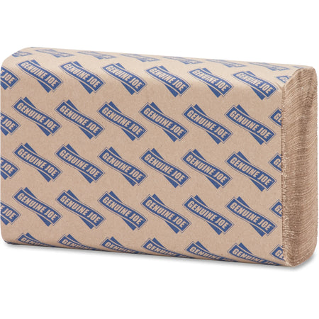Genuine Joe Multifold Natural Towels - 1 Ply - 9.25’’ Width x 9.40’’ Length - Paper - 250 / Pack - 16 / Carton