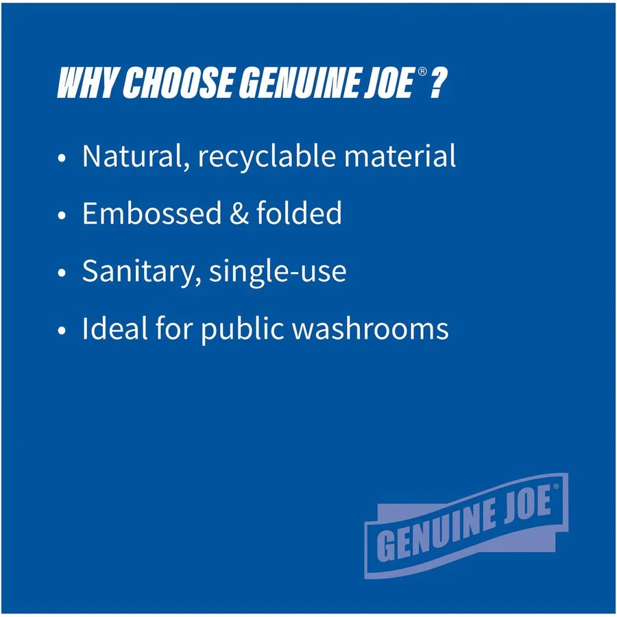 Genuine Joe Multifold Natural Towels - 1 Ply - 9.25’’ Width x 9.40’’ Length - Paper - 250 / Pack - 16 / Carton