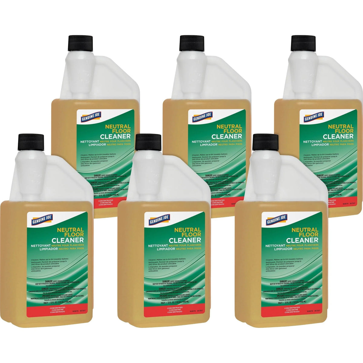 Genuine Joe Neutral Floor Cleaner: Multi-Surface Concentrate 32 fl oz - Floor/Carpet Cleaners & Protectors
