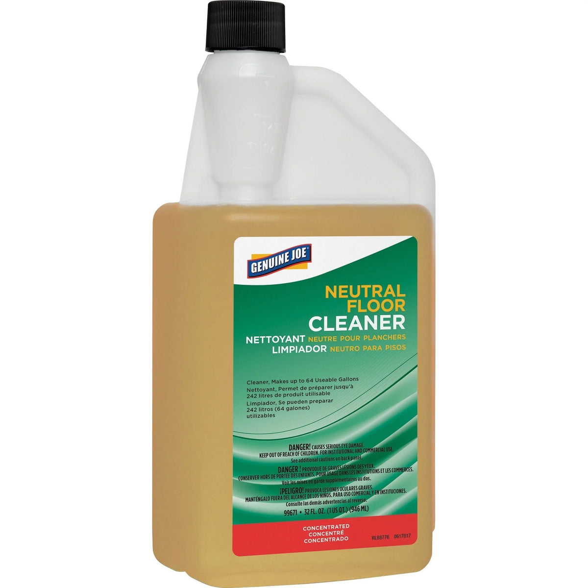 Genuine Joe Neutral Floor Cleaner - Multi-Surface Concentrate - 32 fl oz - Floor/Carpet Cleaners & Protectors