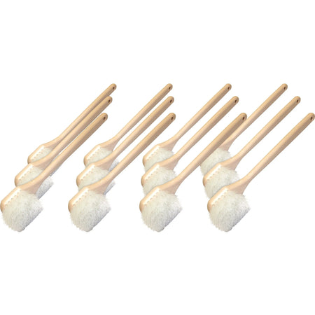 Genuine Joe Nylon Utility Brush: 20’’ Handle White Bristles - Scrub Brushes