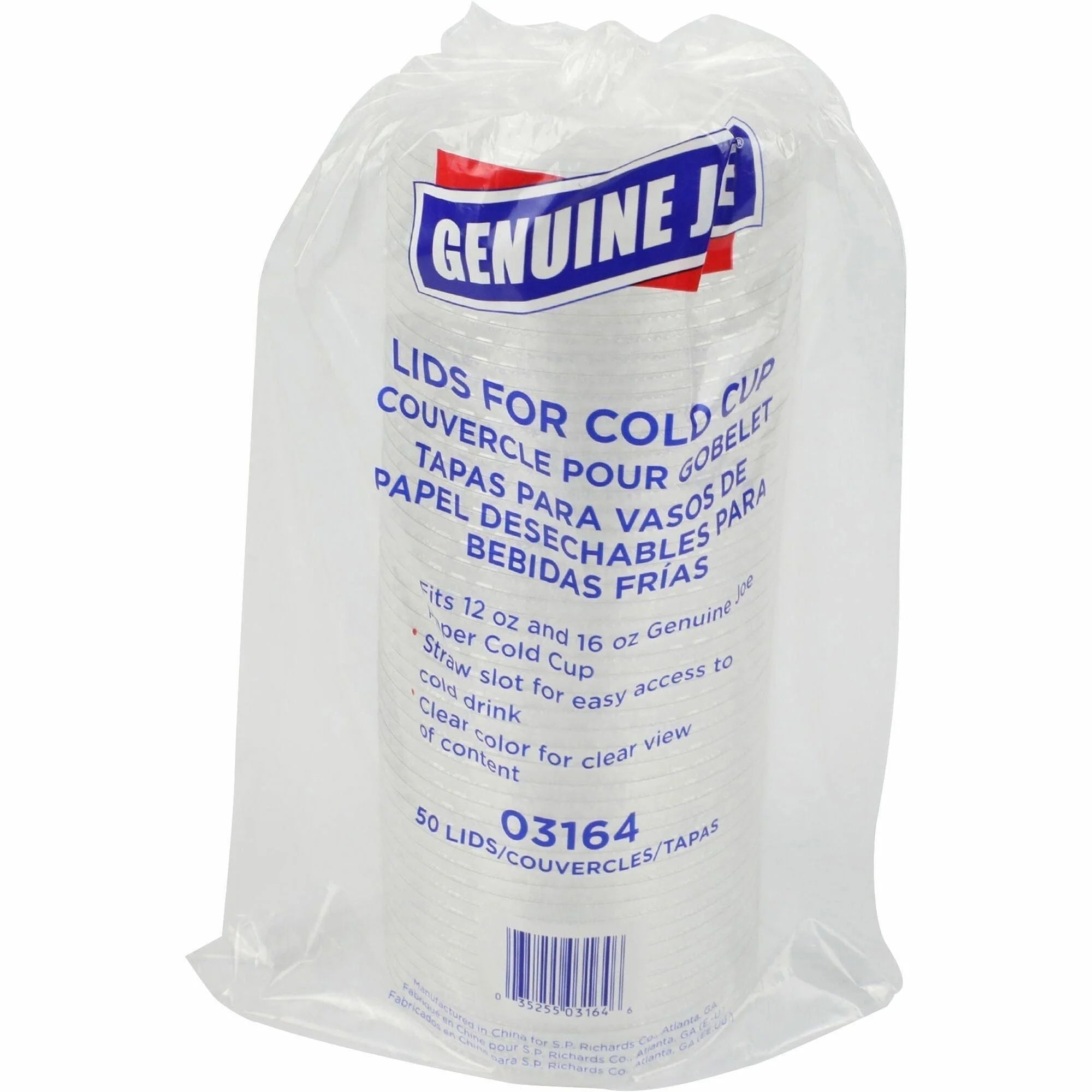 Genuine Joe Paper Cup Lids - Clear - 50/Pack - Cups