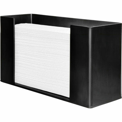 Genuine Joe Paper Towel Dispenser: Wall-Mountable C Fold & Multifold - Acrylic Black - Dispensers