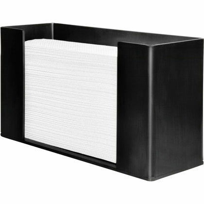 Genuine Joe Paper Towel Dispenser: Wall-Mountable C Fold & Multifold - Acrylic Black - Dispensers